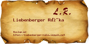 Liebenberger Réka névjegykártya